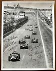 1957 Rheims F1 GP Press Photograph - signed by Musso, Hawthorn, Fangio, Collins