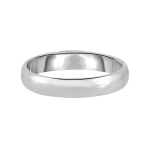 14K massiver Weißgold 4mm klassischer Ehering Unisex poliert Bandgröße 5-12 - Bild 1 von 2