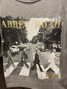 The Beatles Abbey Road Graphic T-Shirt Adult XS Gray Ladies