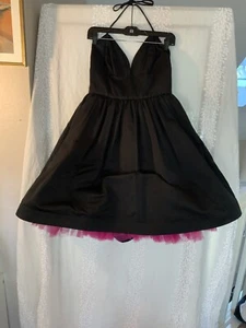 Bill Blass Vintage Couture Collection cocktail dress black pink tulle 8 - Picture 1 of 11