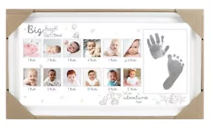 Baby Age Stages Photo Frame 13 Opening Slots with Ink for Foot and Hand Print - Picture 1 of 1