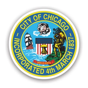Seal of Chicago Sticker Decal - Weatherproof - city chi il illinois - Foto 1 di 4