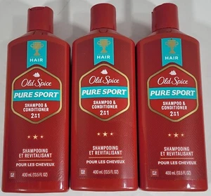 3 x OLD SPICE 2-in-1 Shampoo + Conditioner - PURE SPORT 13.5 fl oz ea. - Picture 1 of 3