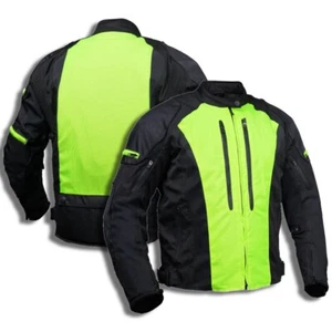 Men's Motorcycle Riding Jacket CE Armored Waterproof Textile Zippered Jacket US - Foto 1 di 11