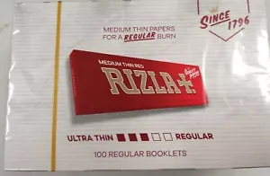 Rizla Red Rolling Paper Cigarette Papers 100 Booklets Box OFFER ONLY £20.99 - Picture 1 of 2