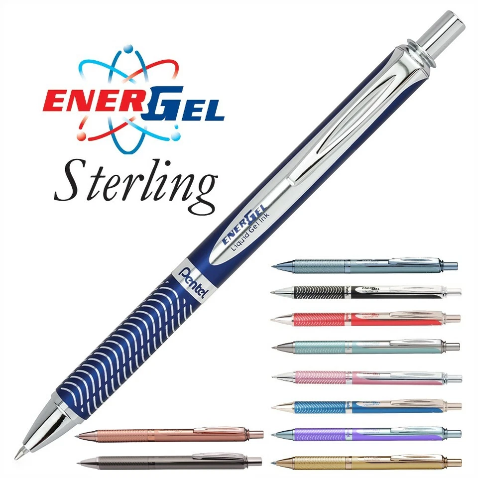 Pentel Liquid Gel-Tintenroller EnerGel Sterling BL407 Edelstahl 11 Farben 0,7  - Bild 1 von 1