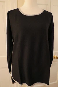 Portolano Black and Silver Cashmere Blend Sweater –Small NWT $178 - Picture 1 of 5