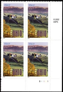 US - 2003 - 37 Cents Ohio Statehood Bicentennial Issue #3773 Plate Block Mint NH - Picture 1 of 1