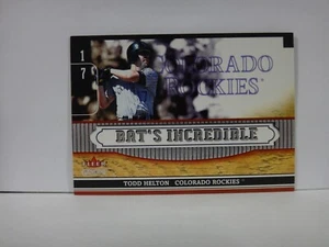 2002 Fleer Genuine Bat's Incredible Todd Helton #BI1 HOF - Picture 1 of 2