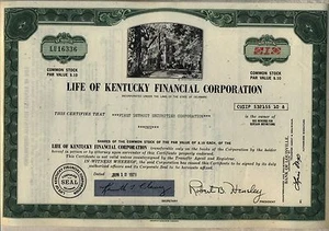 Certificado de acciones de Life of Kentucky Financial Corporation - Imagen 1 de 1