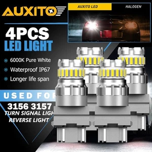 AUXITO 3156 3157 LED Reverse Backup Light Bulb Lamp 6500K White Super Bright 4X - Picture 1 of 11