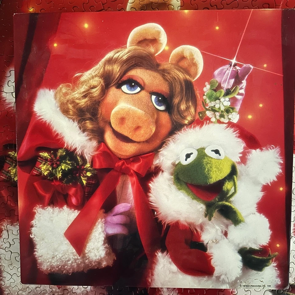 Springbok Feliz Muérdago Tiempo Navidad Puzzle Miss Piggy Kermit Completo 1981 Foto 1 de 4