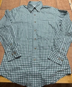 Camisa BROOKS BROTHERS Algodón Supima Sin Hierro Talla Pequeña Verde a Cuadros Oxford Botón - Imagen 1 de 5