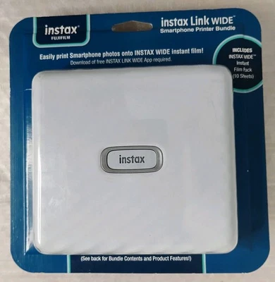 Fujifilm Instax LINK WIDE Wireless Smartphone Printer Bundle New Factory Sealed  - Image 1 of 4