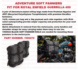 "ADVENTURE SOFT PANNIER," FIT FOR ROYAL ENFIELD GUERRILLA 450 - Picture 1 of 5