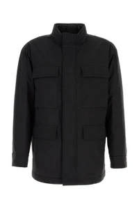 FERRAGAMO Black Wool Blend Padded Jacket New & Authentic - Picture 1 of 6