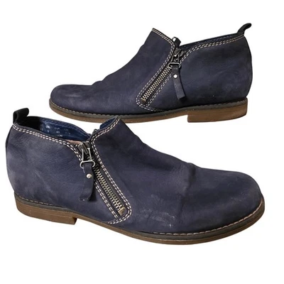 Botines Hush Puppies Mujer Azul Marino Gamuza Cremallera Talla 11 Foto 1 de 4