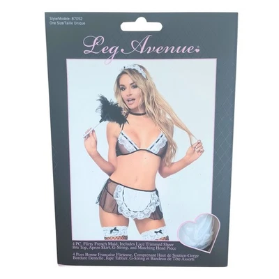 Conjunto de traje de criada francesa coqueto Leg Avenue disfraz lencería adulto #87052 Foto 1 de 4
