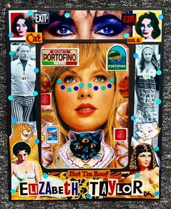 Collage original HECHO A MANO FAN ART Taylor Swift "ELIZABETH TAYLOR" TAYLOR - Imagen 1 de 21