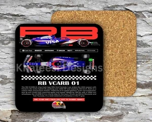 Exclusive Formula 1 RB VCARB 01 Racing Team  Hardboard MDF Square Coasters - Picture 1 of 4