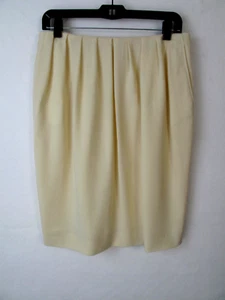 YSL Yves Saint Laurent Skirt Pleated Lana Wool Size waist 31" Cream ITALY (K) - Picture 1 of 9
