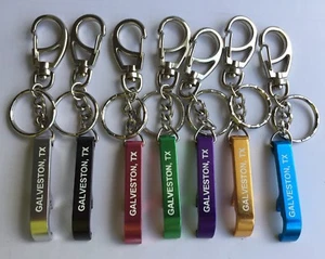 3 X GALVESTON,TX Key-chain +Bottle Opener/POP-TOP can/Key-ring Random color - Picture 1 of 3