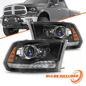 For 2013-2018 Dodge Ram 1500 2500 3500 LED DRL Pair Projector Headlights 2PC - Picture 1 of 6