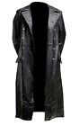 MENS GERMAN CLASSIC WW2 OFFICER MILITARY UNIFORM BLACK LEATHER TRENCH COAT