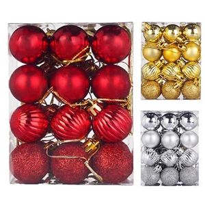 24X Christmas Tree Balls Baubles Xmas Party Garden Hanging Ornament Home Decor - Picture 1 of 15