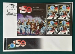 Central Africa 2019 Large FDC Mahatma Gandhi Moments Natal Indian Congress 1894 - Picture 1 of 1