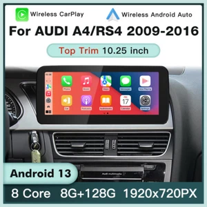 10.25 Android 13 CarPlay Car Stereo Player GPS For Audi A4 B8 A5 2009-2016 MMI3G - Picture 1 of 12