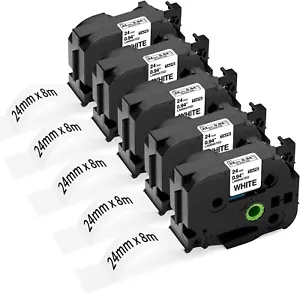 Schriftband Ersatz Brother TZ251 TZe-251 24 mm schwarz/weiß für P-Touch P700 P900W - Bild 1 von 8