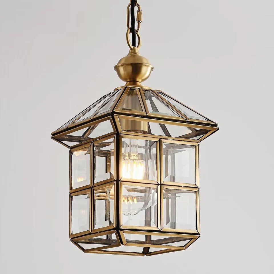 Mi Copper Brass Outdoor Pendant Light 12.6in Exterior Lantern Hanging Light F... - Image 1 of 4