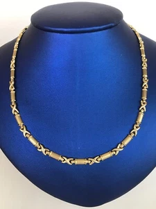 14k yellow gold Chain XOXO Heart XO Ladies Women’s Necklace Thin - Picture 1 of 12