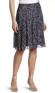 NWT Pendleton Windward Brown Ivory Nylon Mesh Knee Length Flare Skirt Size 4 - Picture 1 of 12