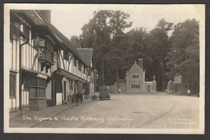 Postcard Chilham nr Canterbury Kent the Square and Castle Gateway posted 1938 RP - Picture 1 of 3