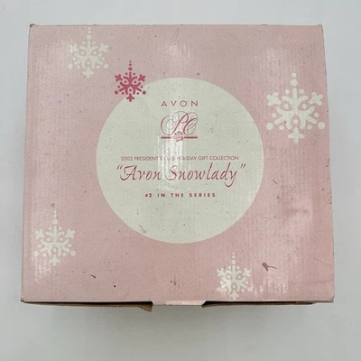 Plato de caramelo de cerámica Avon Snowlady 2003 Presidents Club Collection vacaciones Foto 1 de 4