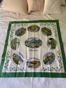 Vintage irische bedruckte malerische Städte 36x36 Tischdecke Irland Souvenir St Patrick - Bild 1 von 14