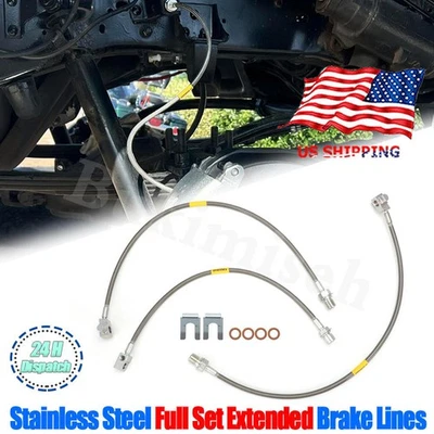 Full Set Stainless Steel Extended Brake Lines For Chevy GMC 4-6'' Lift 1971-1978 Foto 1 de 4