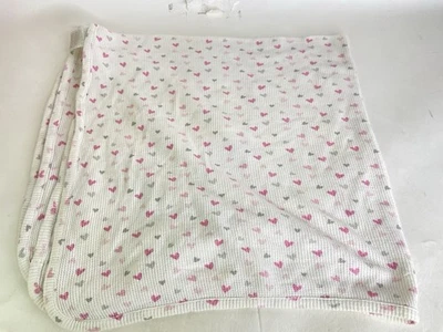 Manta bebé Koala Baby 2014 estampado corazón blanco rosa gris tejido gofre DEFECTUOSA Foto 1 de 4
