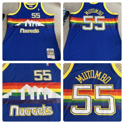 Mitchell Ness Authentic Dikembe Mutombo Denver Nuggets Blue Jersey 1991 1992 XL Cover