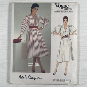 Vogue Schnittmuster 1118 Misses Kleid Adele Simpson Größe 8-10-12 U/C FF - Bild 1 von 4