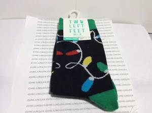 LOTSA LIGHTS TWO LEFT FEET SOCK New with tag Unisex Sizes Cotton Crew Socks - Picture 1 of 3