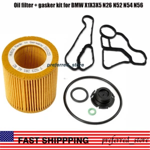 Oil Filter+Housing Gasket & Cooler Seal Set Fit BMW Engine X1 X3 X5 11427566327 - Picture 1 of 20