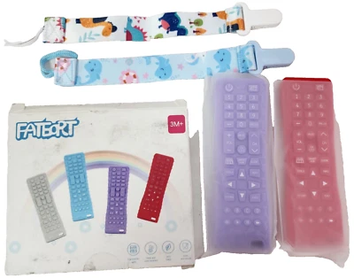 FATEORT 2-Pack Silicone Teething Remote Control Toys for Babies 3M+ - Image 1 of 4