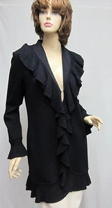 St John Strickrüsche Kelly MANTEL Jacke schwarz 6 8 neu ohne Etikett - Bild 1 von 5