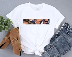 Donald Trump Rally Shooting T-Shirt US Support Trump 2025 Fight Fight! - Bild 1 von 6