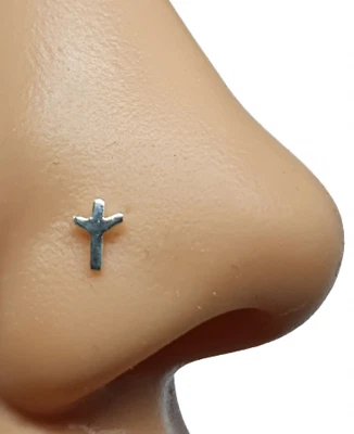 Rune Nose Stud Algiz Viking 22 g (0,6 mm) argento sterling 925 L spilla piegh... - Immagine 1 di 4