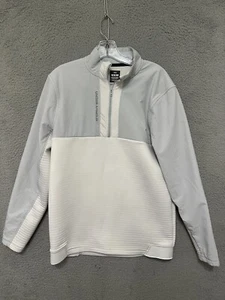 Under Armour Golf Storm White Ribbed Men Medium 1/4 Zip Long Sleeve Pullover - Picture 1 of 5