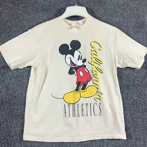 H&M Disney T Shirt Womens Extra Small White Mickey Mouse Athletics California - Picture 1 of 11